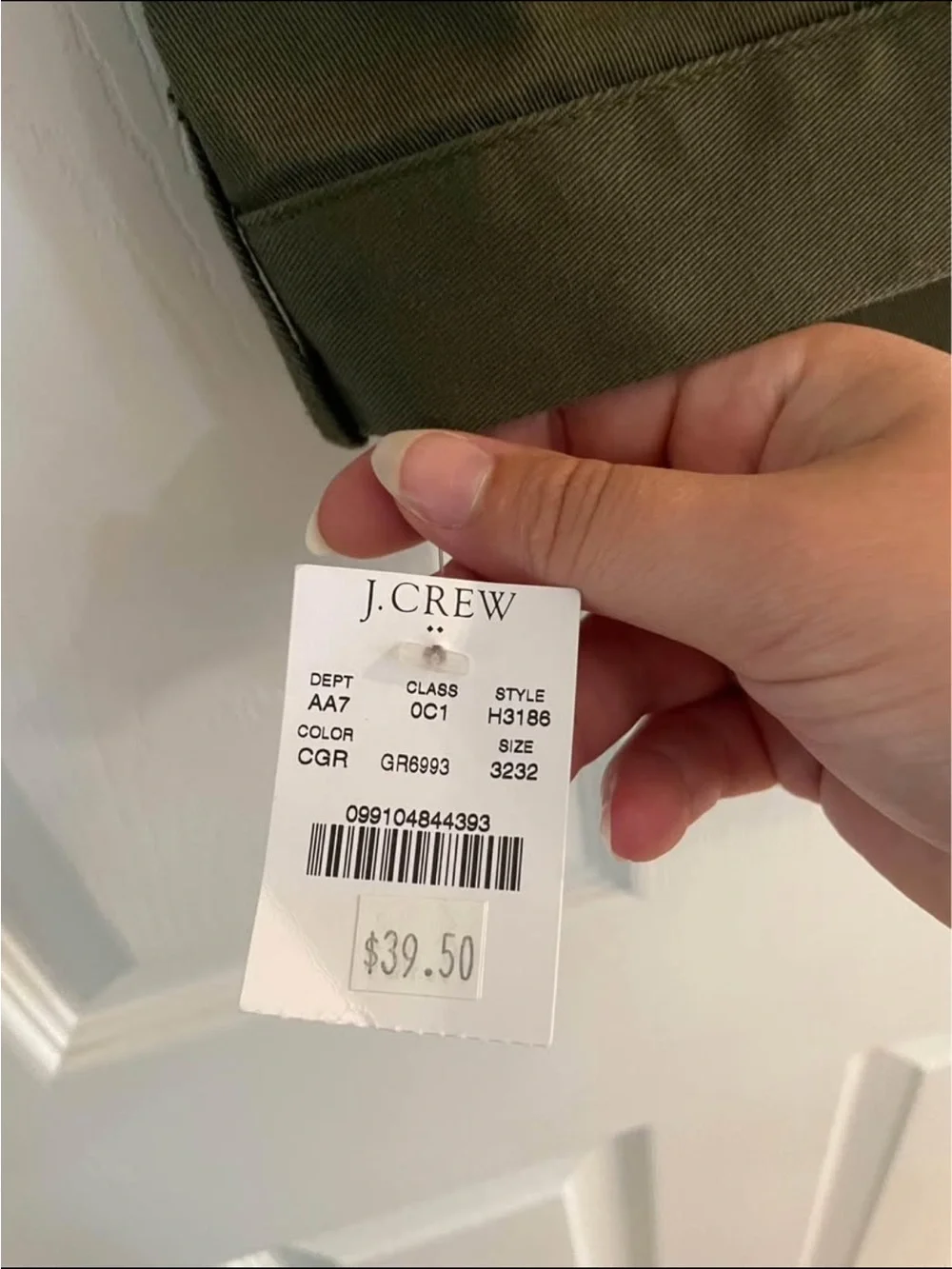 J. Crew Men's Olive Chinos